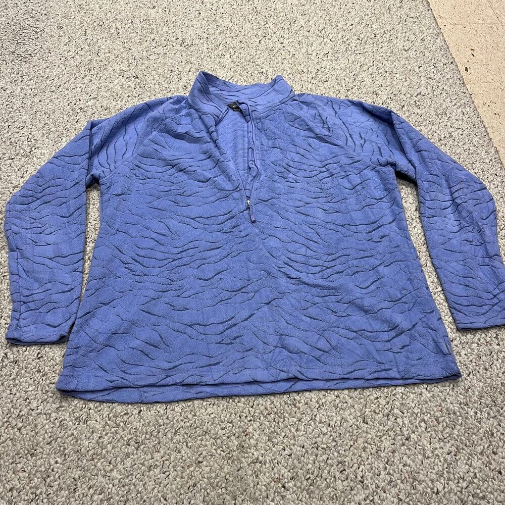Eddie Bauer Quest Fleece 1/4 Zip Pullover 2XL Tall Periwinkle Textured Outdoor